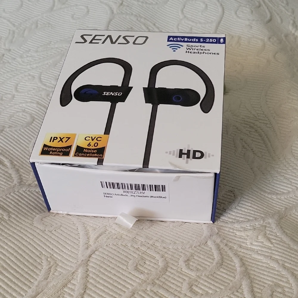 SENSO Black and Silver Bluetooth Headset with Noise Cancellation